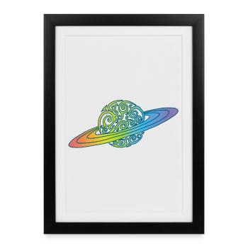 Planète arc-en-ciel - Affiche encadrée (27 × 37 cm) - noir - Devant