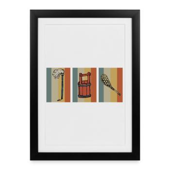 Femme au foyer et mari au foyer - Affiche encadrée (27 × 37 cm) - noir - Devant