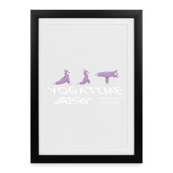 Lama Yoga Time - Framed poster (27 × 37 cm) - black - Front