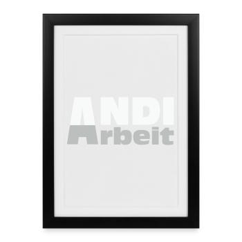 Andi Arbeit - An die Arbeit, Andreas, Andi, Andrea - Gerahmtes Poster (27 × 37 cm) - Schwarz - Vorne