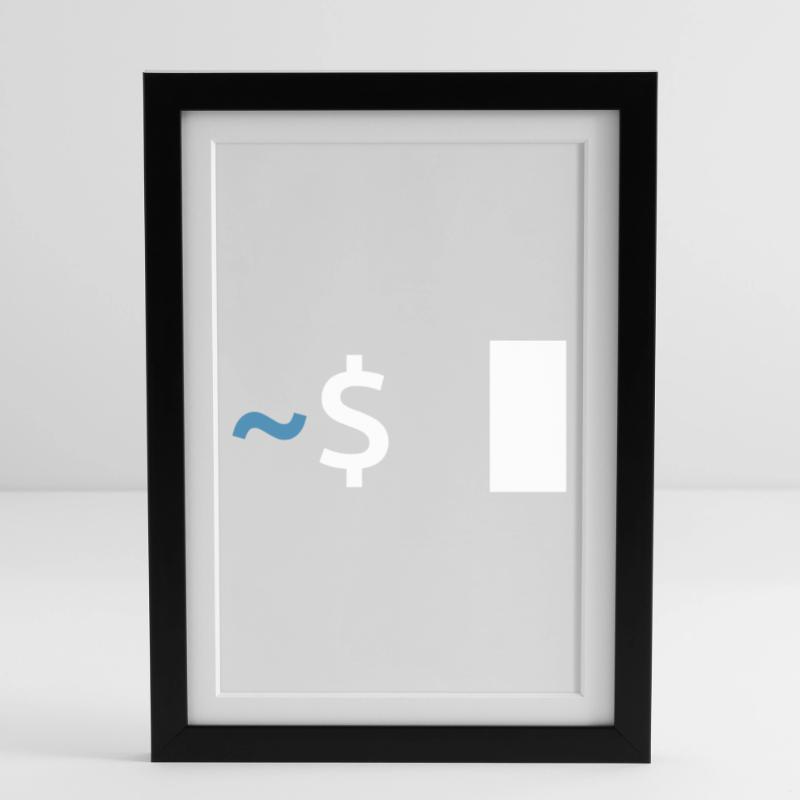 Commande Linux Shell Affiche encadrée (27 × 37 cm)
