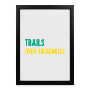 Trail Running - Sentiers sur tapis roulants - Affiche encadrée (27 × 37 cm) - noir - Devant