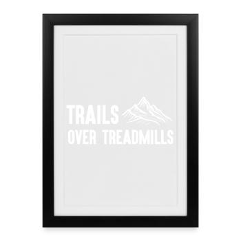 Trail Running - Sentiers sur tapis roulants - Affiche encadrée (27 × 37 cm) - noir - Devant