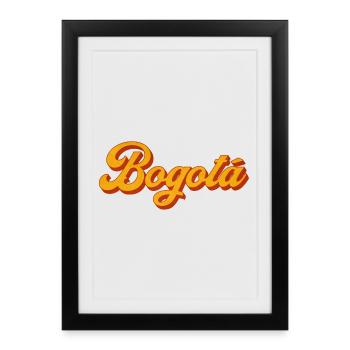 Lettrage rétro Bogota - Affiche encadrée (27 × 37 cm) - noir - Devant