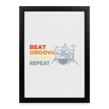 Motivation du batteur - Affiche encadrée (27 × 37 cm) - noir - Devant