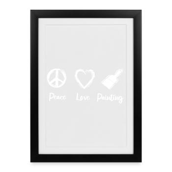 Peace Love Painting - Framed poster (27 × 37 cm) - black - Front