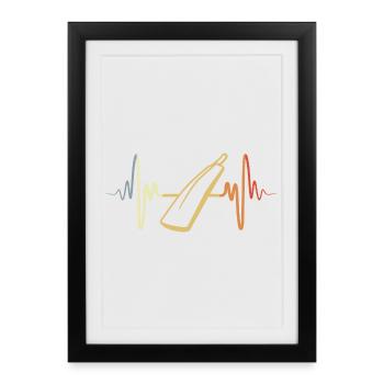 Cricket bat heart palpitations ECG - Framed poster (27 × 37 cm) - black - Front