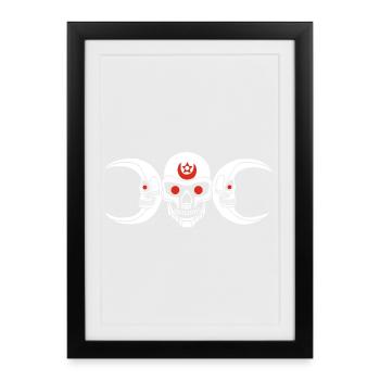 White Whimsical Skull - Framed poster (27 × 37 cm) - black - Front