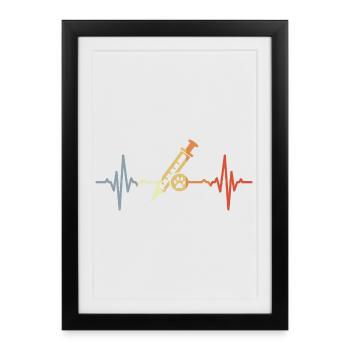 Seringue vétérinaire ECG - Affiche encadrée (27 × 37 cm) - noir - Devant
