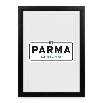 Panneau de la ville de Parme - Affiche encadrée (27 × 37 cm) - noir - Devant