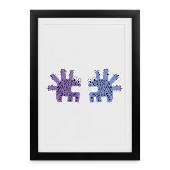 Monstres 2 mam - Affiche encadrée (27 × 37 cm) - noir - Devant