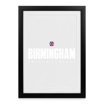 Typographie Birmingham Bold Union - Affiche encadrée (27 × 37 cm) - noir - Devant