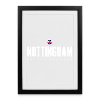 Emblème de la ville de Nottingham - Affiche encadrée (27 × 37 cm) - noir - Devant