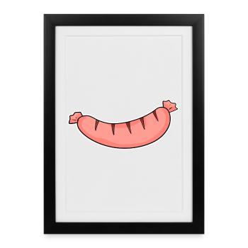 Sausage Motif - Framed poster (27 × 37 cm) - black - Front