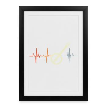Banjo Heart Line - Framed poster (27 × 37 cm) - black - Front