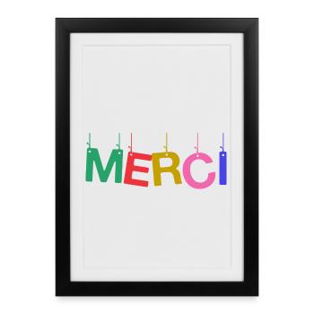 MERCI. MAÎTRESSE. MAÎTRE. MERCI MAÎTRESSE - Affiche encadrée (27 × 37 cm) - noir - Devant