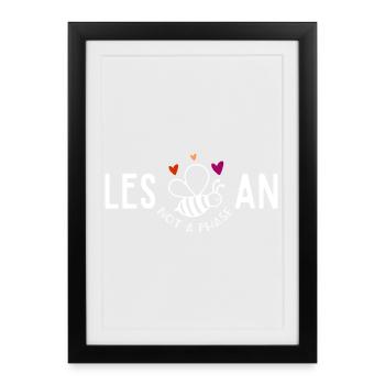 Les Bee An,Lesbienne drôle de fierté - Affiche encadrée (27 × 37 cm) - noir - Devant
