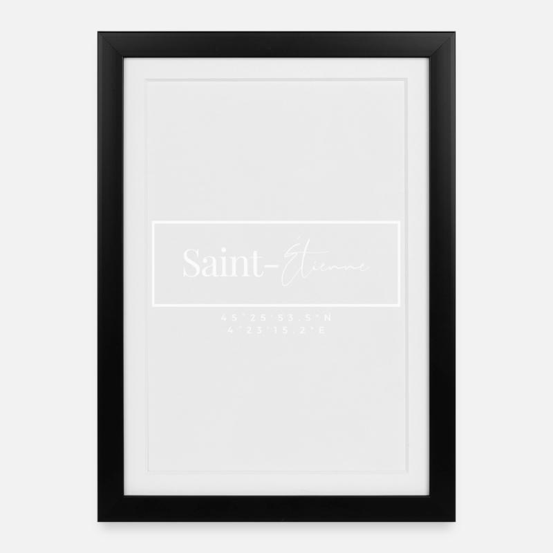 Saint-Étienne - Geschenk - Hollywood - Gerahmtes Poster (27 × 37 cm) - Schwarz