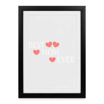 Dire la fête des mères meilleure maman au monde Maman de la fête des mères - Affiche encadrée (27 × 37 cm) - noir - Devant