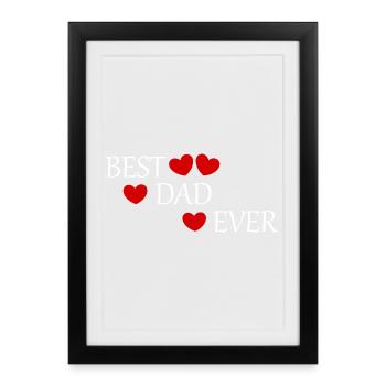 Fête des pères Papa Papa Le meilleur papa de tous les temps disant la fête des pères - Affiche encadrée (27 × 37 cm) - noir - Devant