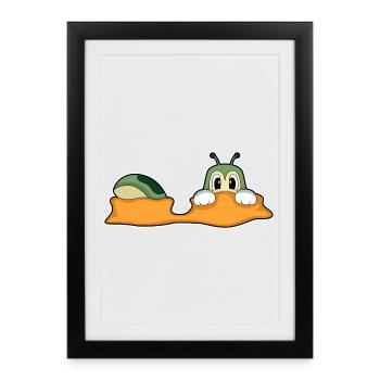 Trou de chenille dans le sol - Affiche encadrée (27 × 37 cm) - noir - Devant