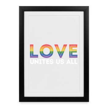 Mois de la fierté LGBT - L’amour nous unit tous - Affiche encadrée (27 × 37 cm) - noir - Devant