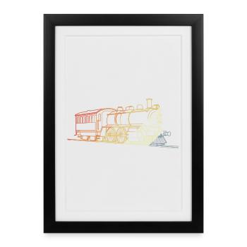 Locomotive Style Rétro - Affiche encadrée (27 × 37 cm) - noir - Devant