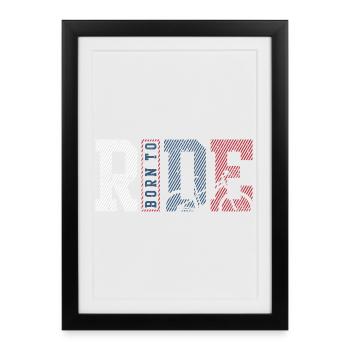 Route Rider Striped Panels - Framed poster (27 × 37 cm) - black - Front
