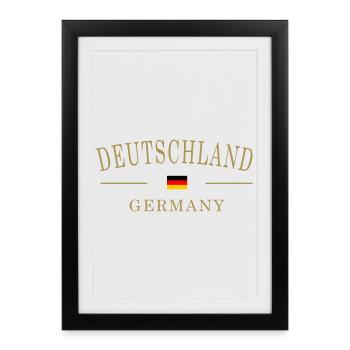 DEUTSCHLAND GERMANY FLAG COLOR - Affiche encadrée (27 × 37 cm) - noir - Devant
