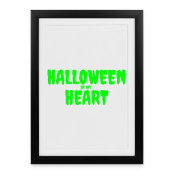Halloween in My Heart Typography Design - Framed poster (27 × 37 cm) - black - Front