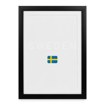 Drapeau de la Suède, fierté suédoise - Affiche encadrée (27 × 37 cm) - noir - Devant
