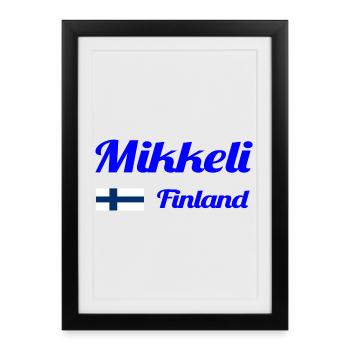 Mikkeli Finnland - Stylische Drucke - Gerahmtes Poster (27 × 37 cm) - Schwarz - Vorne