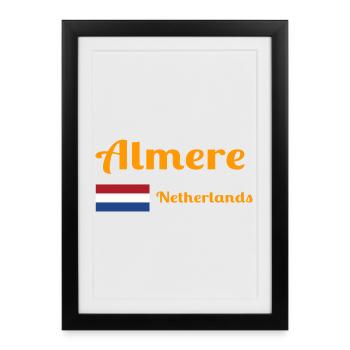 Almere Netherlands- Stylish prints - Framed poster (27 × 37 cm) - black - Front