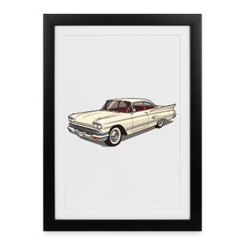 Classic Classic Car - Elegant Retro Car Design - Framed poster (27 × 37 cm) - black - Front