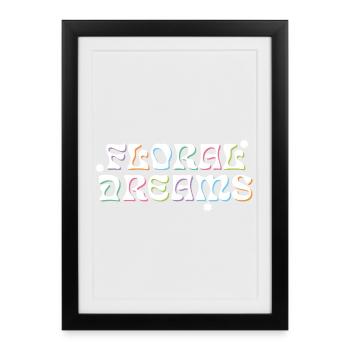 Floral Dreams Retro Style - Framed poster (27 × 37 cm) - black - Front