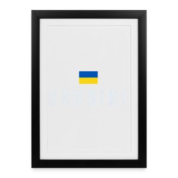 Ukrainian flag, Ukrainian pride - Framed poster (27 × 37 cm) - black - Front