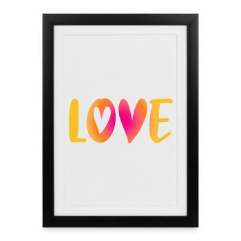 Amour Coeur Amour Mariage Écriture Mariage Mariage Mariage - Affiche encadrée (27 × 37 cm) - noir - Devant
