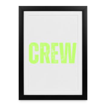 Crew Typography grün - Gerahmtes Poster (27 × 37 cm) - Schwarz - Vorne