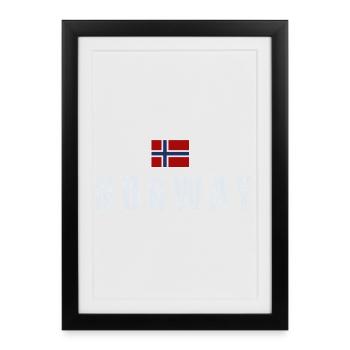 Drapeau norvégien, patriote norvégien - Affiche encadrée (27 × 37 cm) - noir - Devant