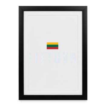 Drapeau de la Lituanie, patriote lituanien - Affiche encadrée (27 × 37 cm) - noir - Devant