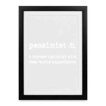 Pessimist definition - Framed poster (27 × 37 cm) - black - Front
