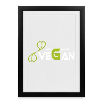 pure_vegan_power - Affiche encadrée (27 × 37 cm) - noir - Devant