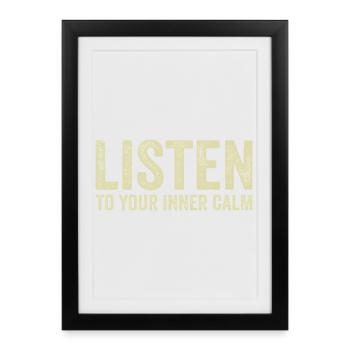 Écoute Ton Calme Intérieur - Affiche encadrée (27 × 37 cm) - noir - Devant