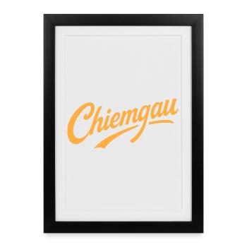Lettrage Chiemgau Bavière - Affiche encadrée (27 × 37 cm) - noir - Devant