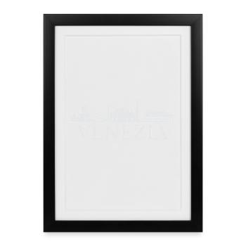 Silhouette de Venise, Venise Italie - Affiche encadrée (27 × 37 cm) - noir - Devant