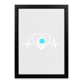 Astronaut Heart Cosmos Space Helmet - Framed poster (27 × 37 cm) - black - Front