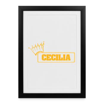 Cecilia as a name - Framed poster (27 × 37 cm) - black - Front