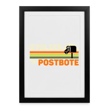 Postman PROUD POSTMAN Retro Funny - Framed poster (27 × 37 cm) - black - Front