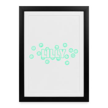 Drôle de Lilly - Affiche encadrée (27 × 37 cm) - noir - Devant