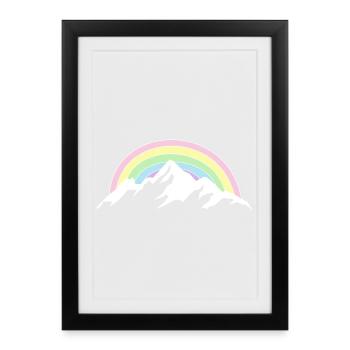 Mountain Rainbow Nature Lover - Framed poster (27 × 37 cm) - black - Front